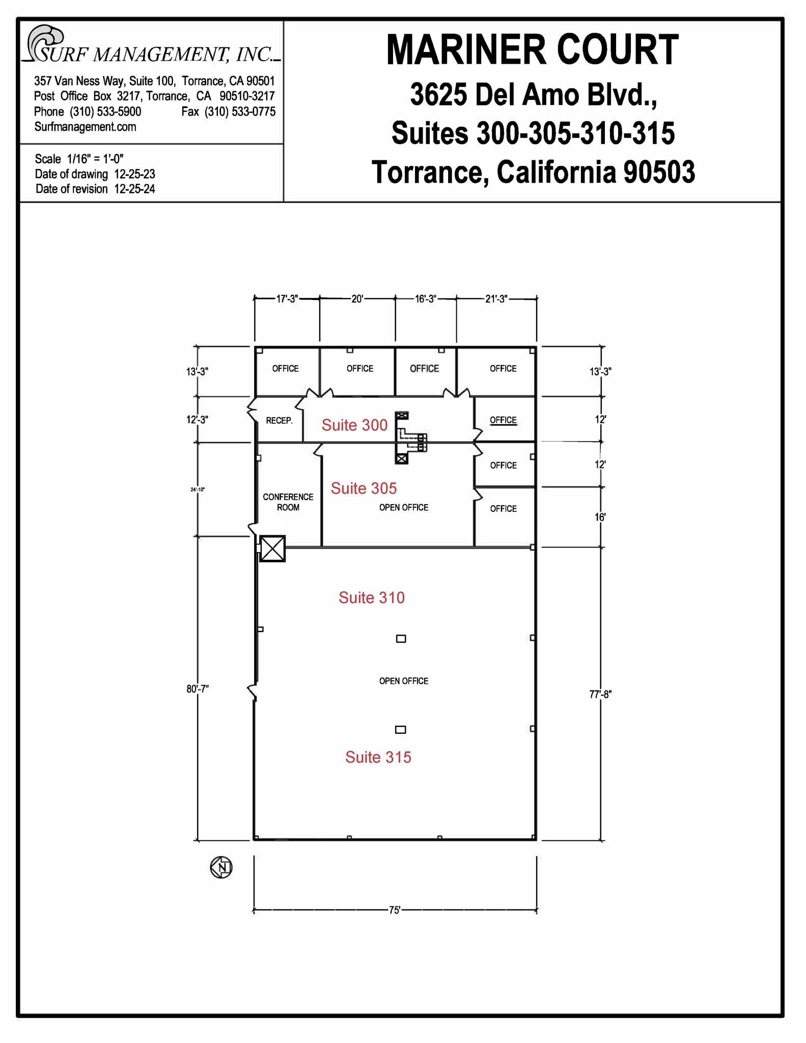 3625 Del Amo Blvd, Torrance, CA à louer Plan d’étage– Image 1 sur 2