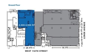 125 Lenox Ave, New York, NY à louer Plan d’étage– Image 2 sur 8