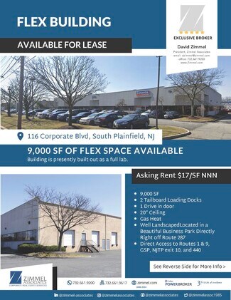 Plus de détails pour 116 Corporate Blvd, South Plainfield, NJ - Industriel/Logistique à louer