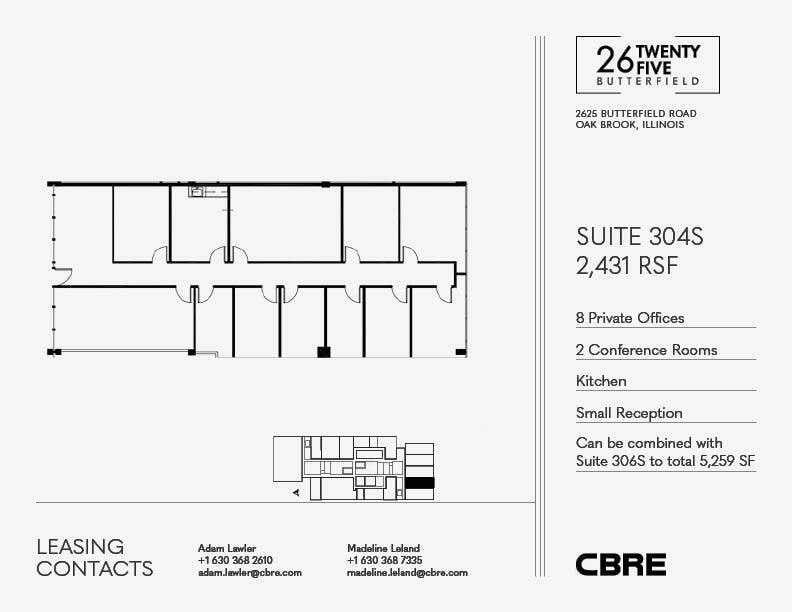 2625 Butterfield Rd, Oak Brook, IL à louer Plan d’étage– Image 1 sur 1