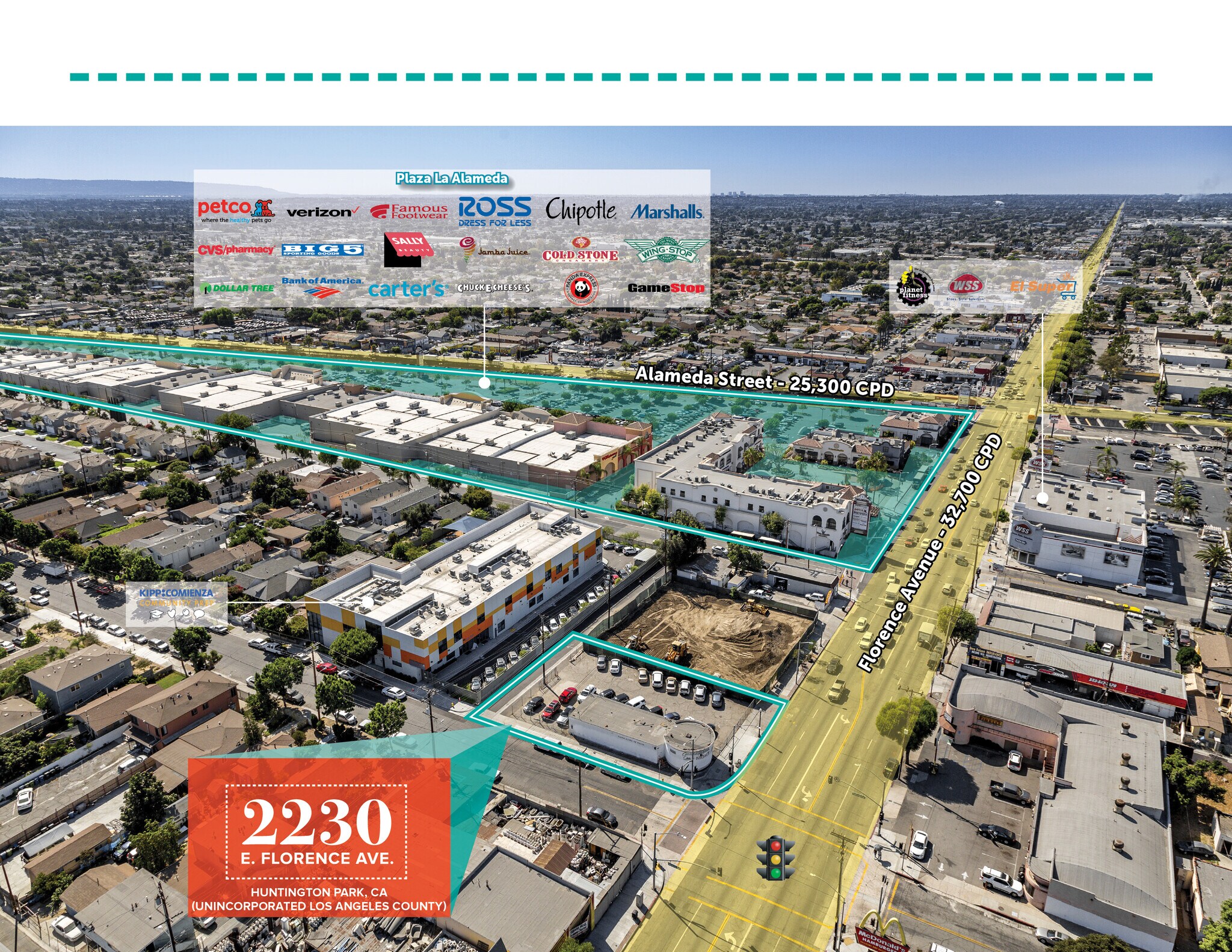 2230 E Florence Ave, Huntington Park, CA à louer Aérien– Image 1 sur 4