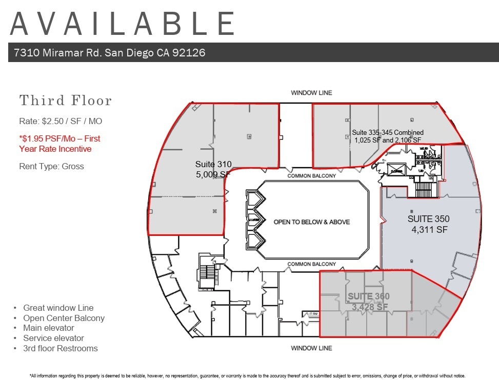 7310 Miramar Rd, San Diego, CA à louer Plan d’étage– Image 1 sur 1