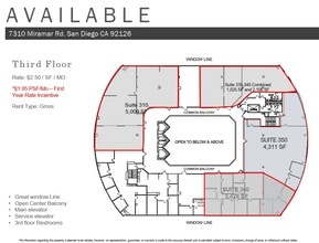 7310 Miramar Rd, San Diego, CA à louer Plan d’étage– Image 2 sur 2