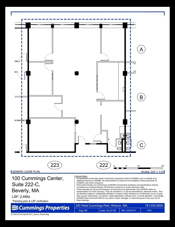 100 Cummings Ctr, Beverly, MA à louer Plan d’étage– Image 1 sur 1