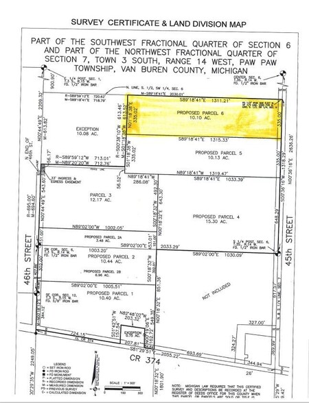 CR 374, Paw Paw, MI à vendre - Plan cadastral – Image 1 sur 1