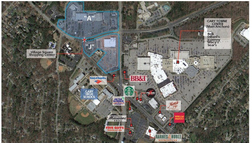 657 Cary Towne Blvd, Cary, NC à louer - Aérien – Image 2 sur 9