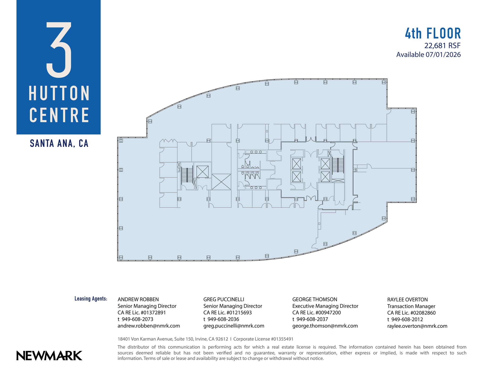 3 Hutton Centre Dr, Santa Ana, CA à louer Plan d’étage– Image 1 sur 2