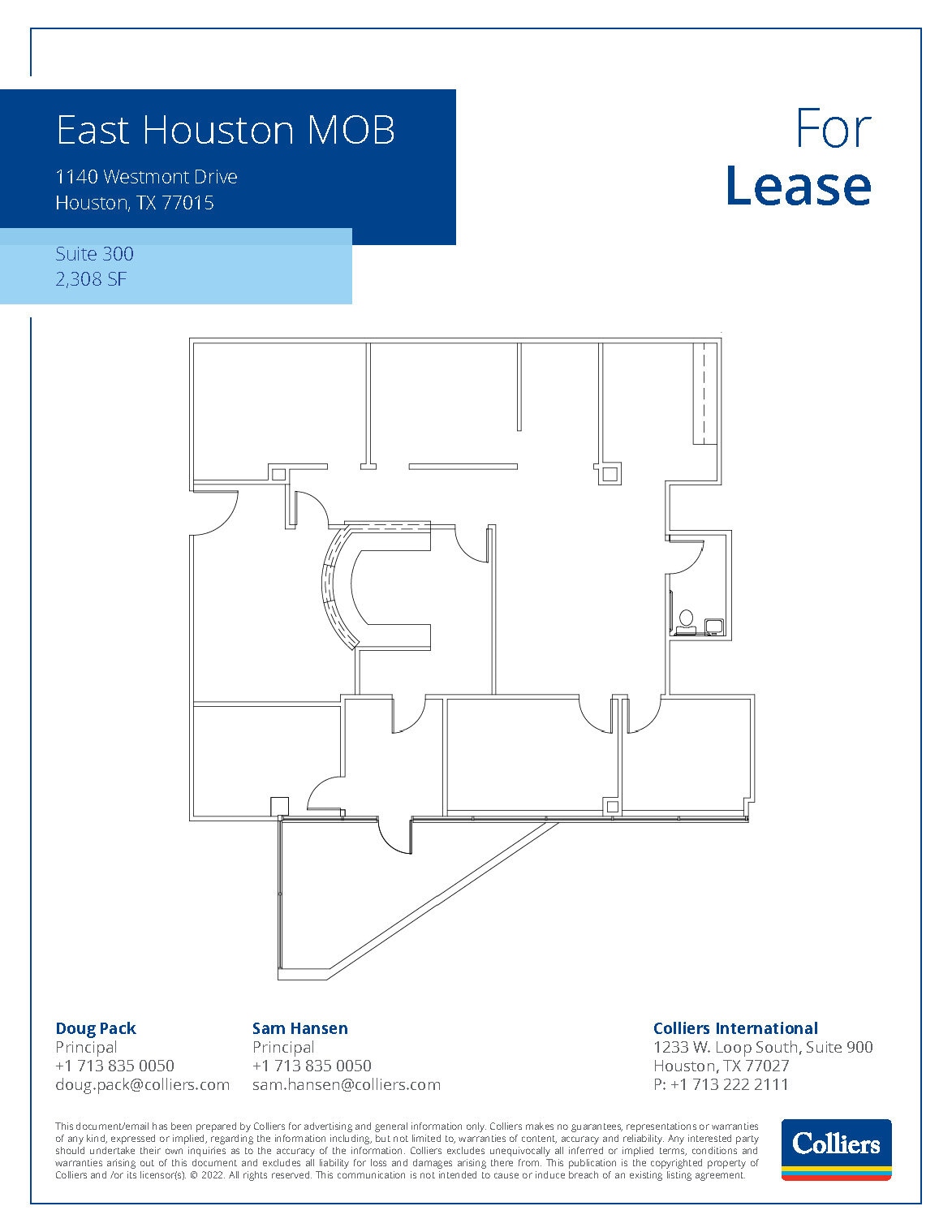 1140 Westmont Dr, Houston, TX à louer Plan d’étage– Image 1 sur 1