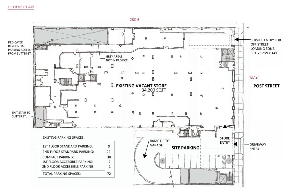 1336 Post St, San Francisco, CA à louer Plan d’étage– Image 1 sur 1