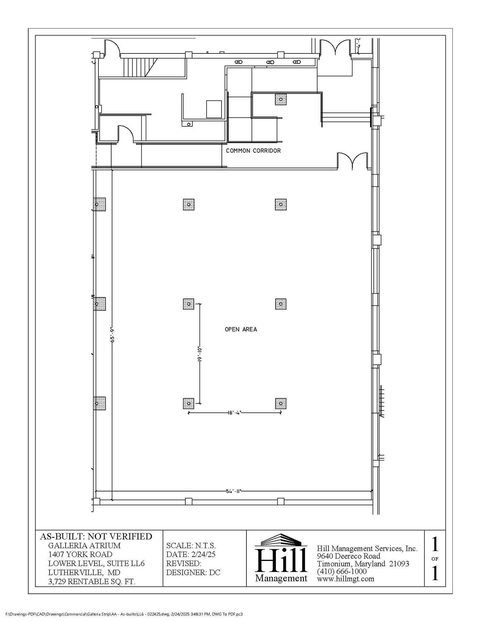 1407 York Rd, Lutherville, MD à louer Plan d’étage– Image 1 sur 1