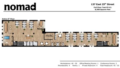 137 E 25th St, New York, NY à louer Plan d’étage– Image 1 sur 7
