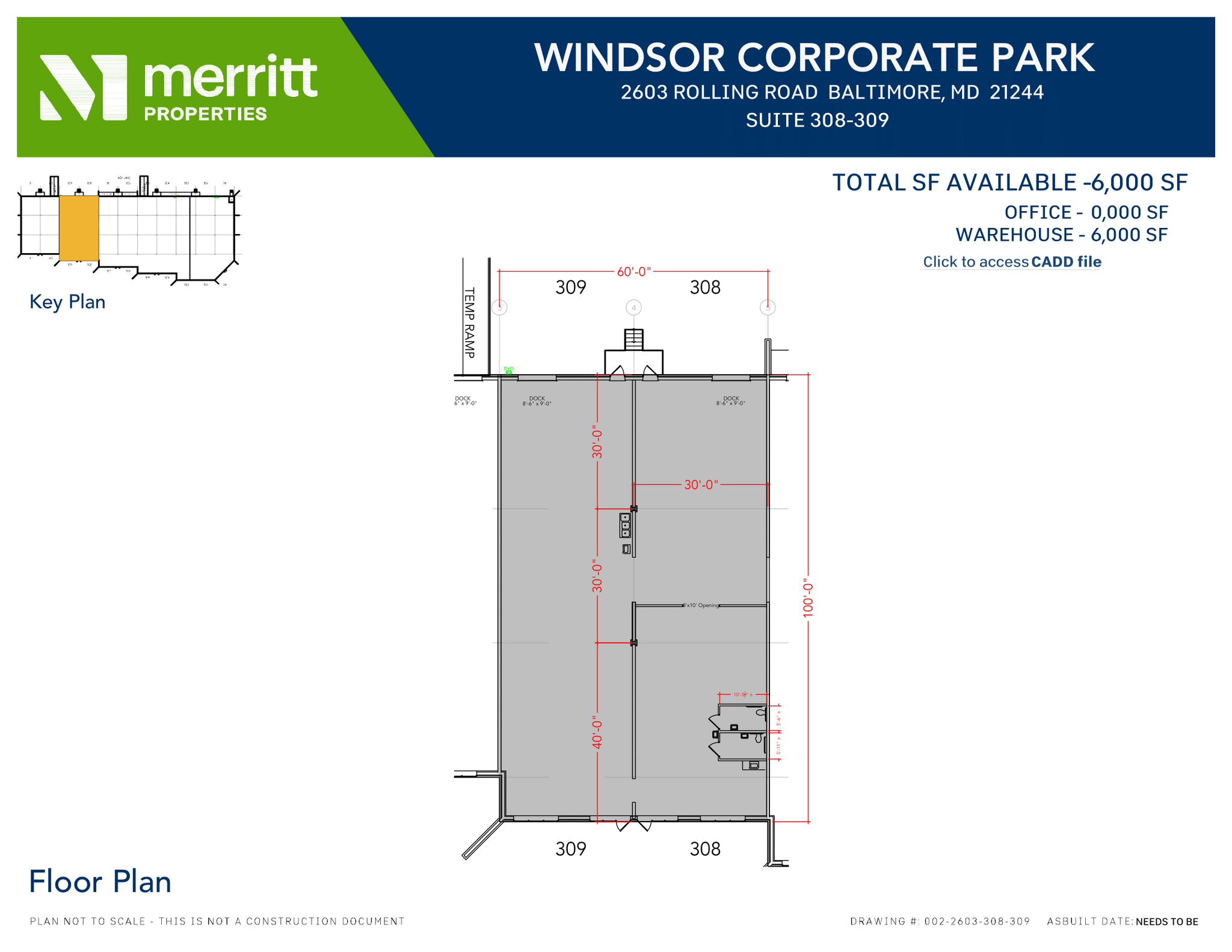 2601 N Rolling Rd, Windsor Mill, MD à louer Plan d’étage– Image 1 sur 1