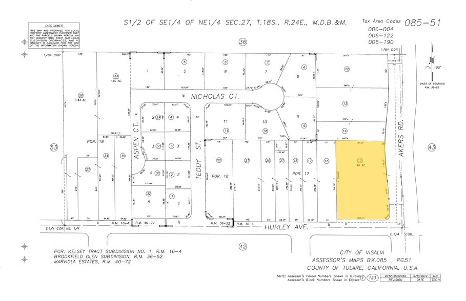 609-611 N Akers St, Visalia, CA à louer - Plan cadastral – Image 2 sur 19