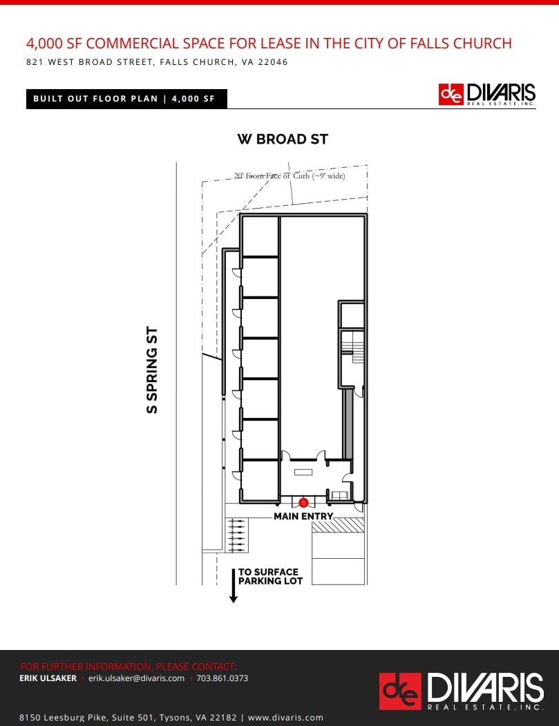 821 W Broad St, Falls Church, VA à vendre Plan d’étage– Image 1 sur 1