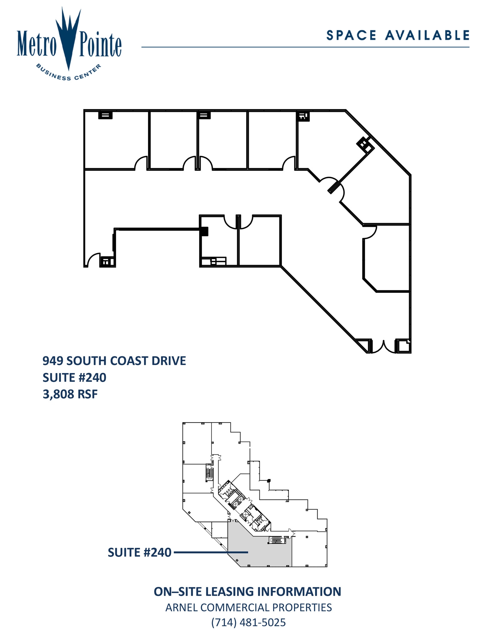 949 S Coast Dr, Costa Mesa, CA à louer Plan d’étage– Image 1 sur 1