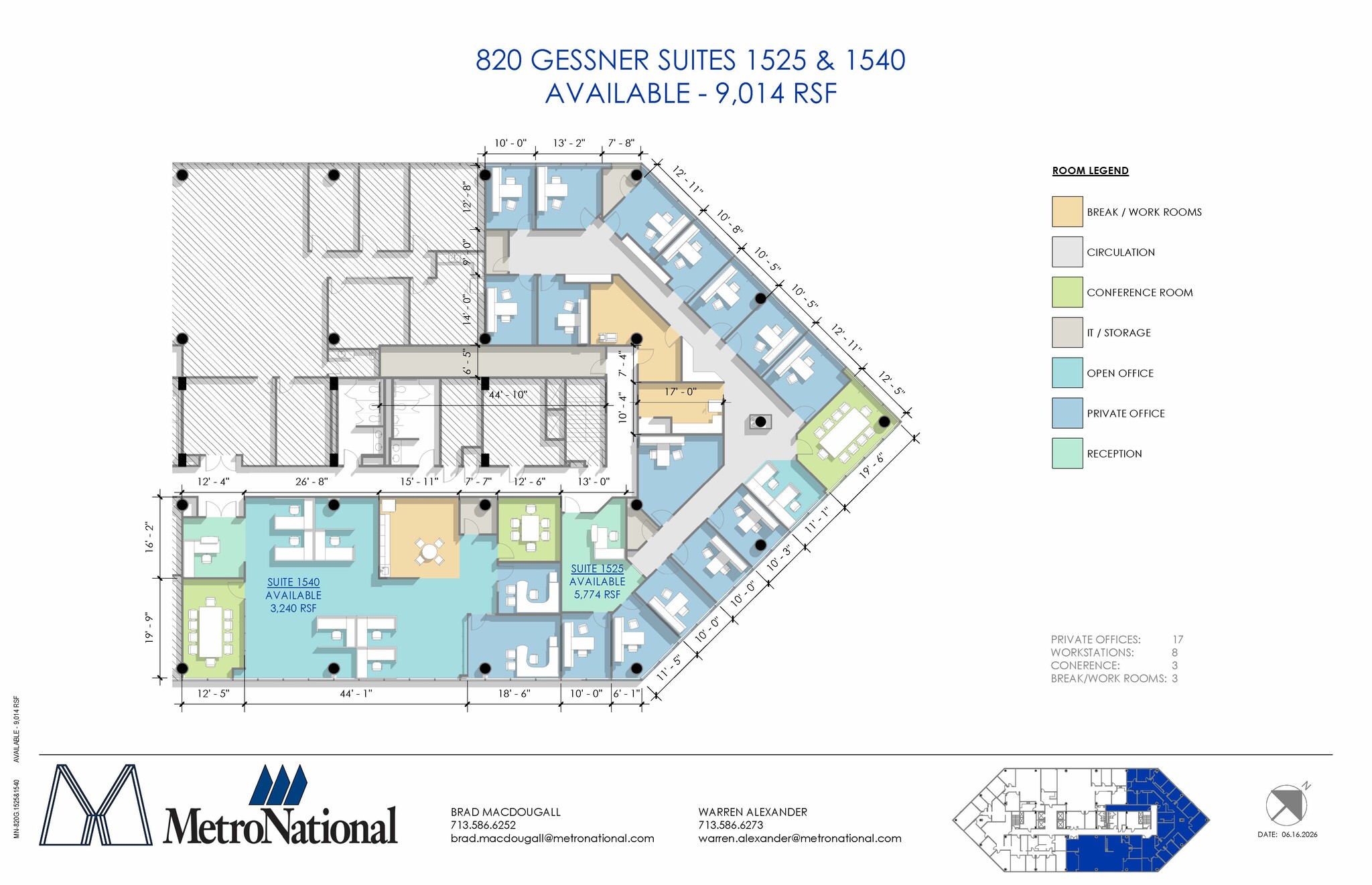 820 Gessner Rd, Houston, TX à louer Plan d’étage– Image 1 sur 1