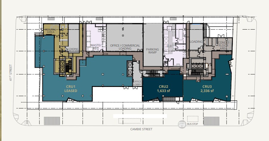 5740 Cambie St, Vancouver, BC à louer Plan d’étage– Image 1 sur 1