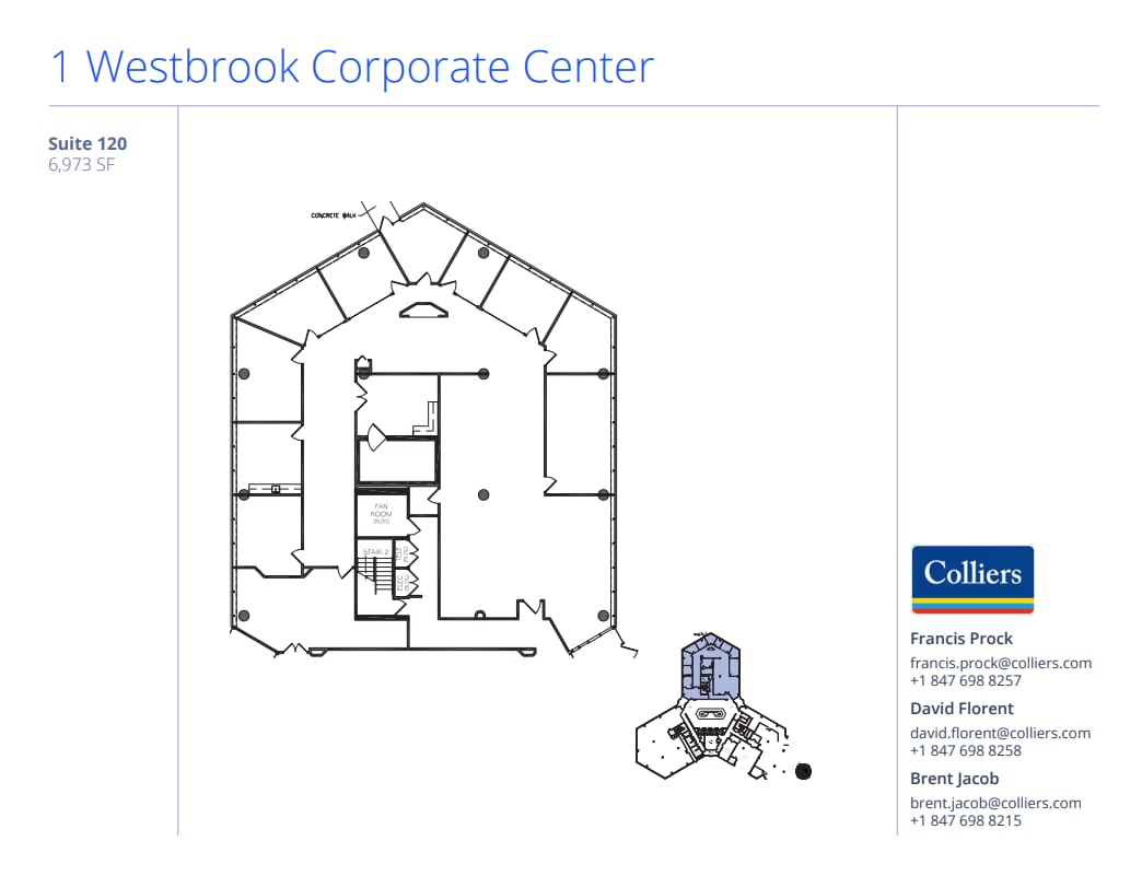 1 Westbrook Corporate Ctr, Westchester, IL à louer Plan d’étage– Image 1 sur 1