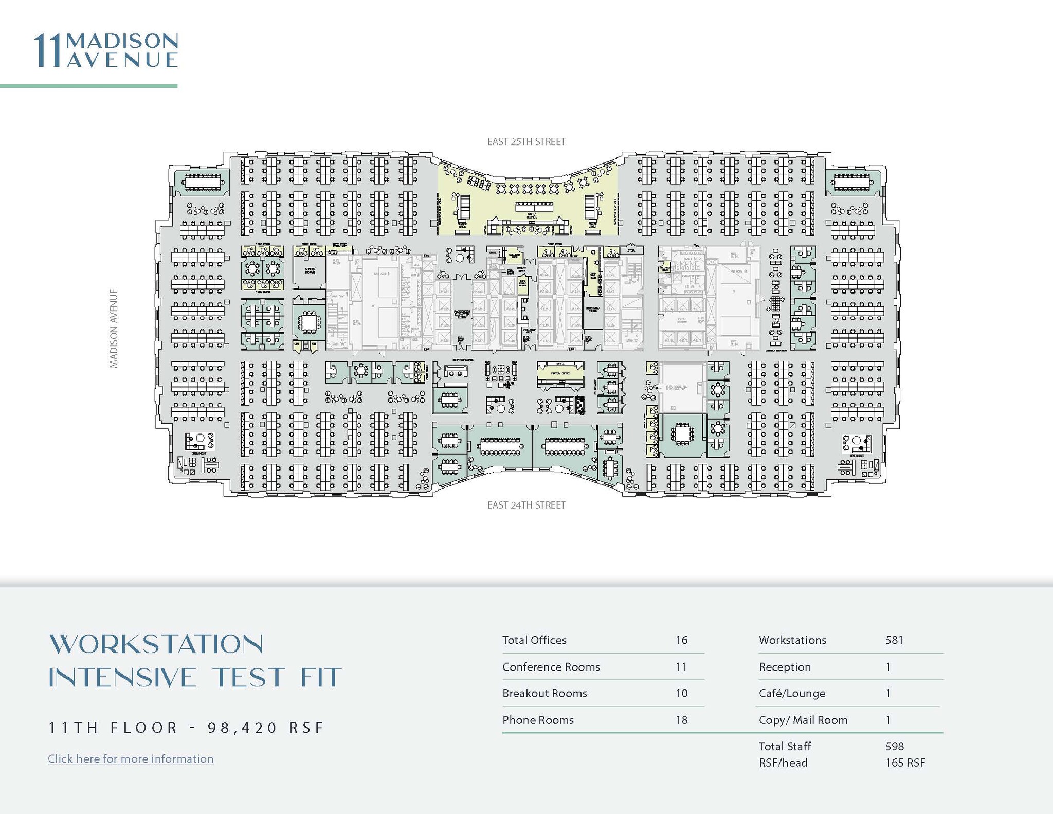 11 Madison Ave, New York, NY à louer Plan d’étage– Image 1 sur 4