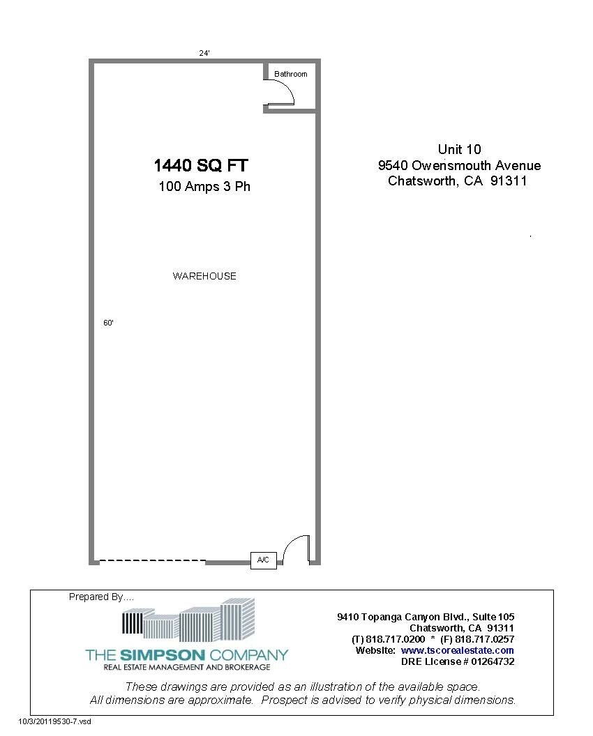 9530-9540 Owensmouth Ave, Chatsworth, CA à louer Plan d’étage– Image 1 sur 1