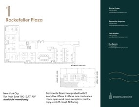 1 Rockefeller Plaza, New York, NY à louer Plan d’étage– Image 1 sur 10