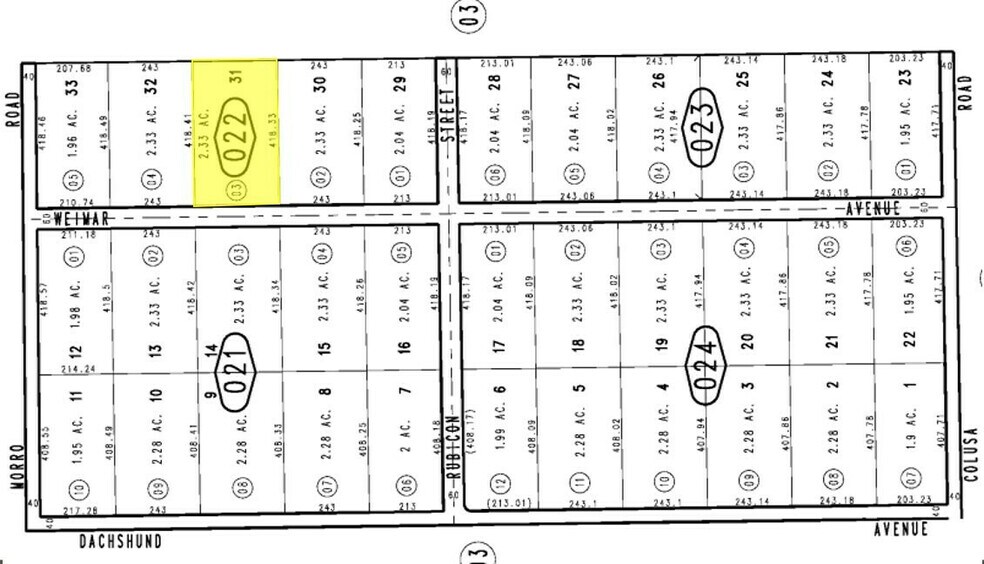 Weimar Ave, Apple Valley, CA à vendre - Plan cadastral – Image 2 sur 2