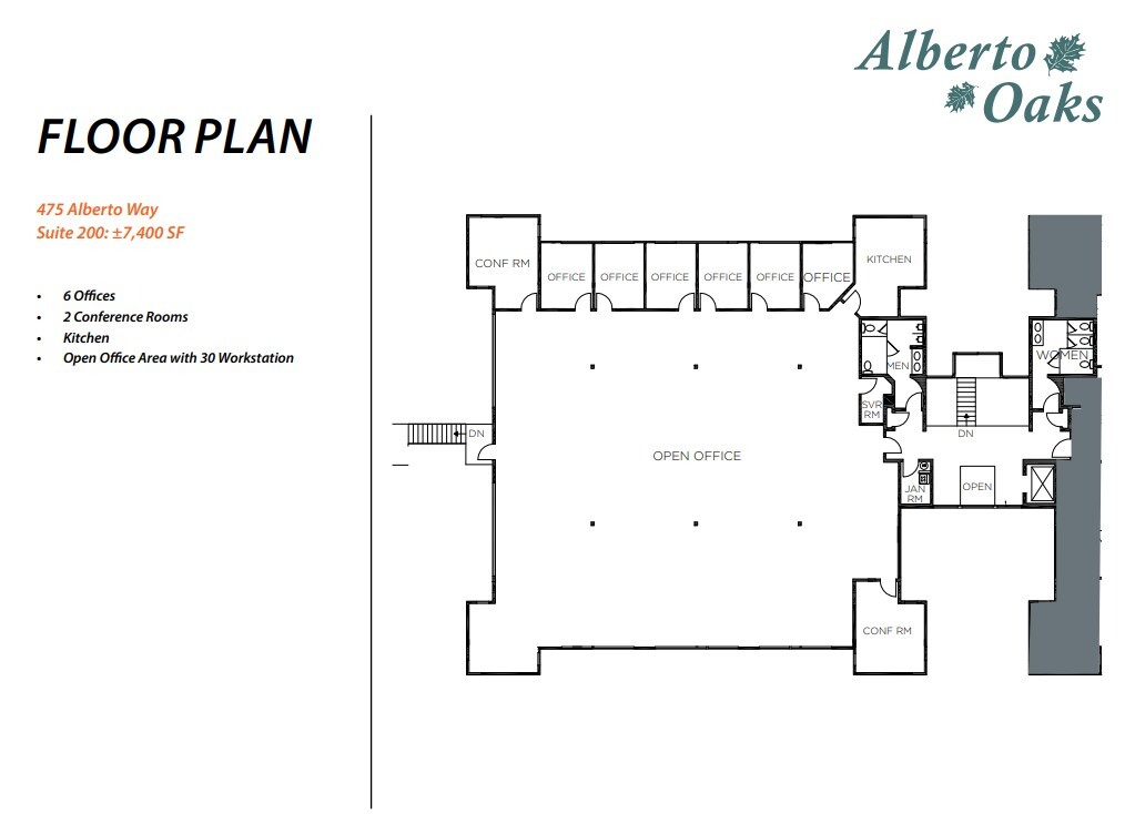 475 Alberto Way, Los Gatos, CA à louer Plan d’étage– Image 1 sur 1