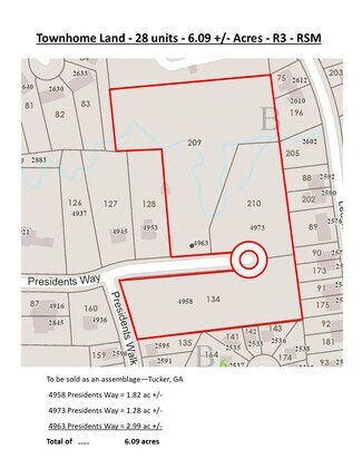 Plus de détails pour 4958 Presidents Way, Tucker, GA - Terrain à vendre