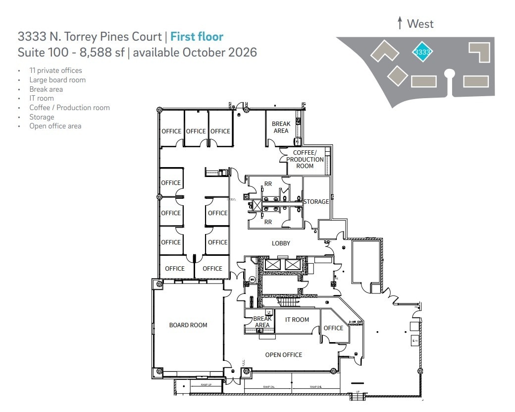 3333 N Torrey Pines Ct, La Jolla, CA à louer Plan d’étage– Image 1 sur 1