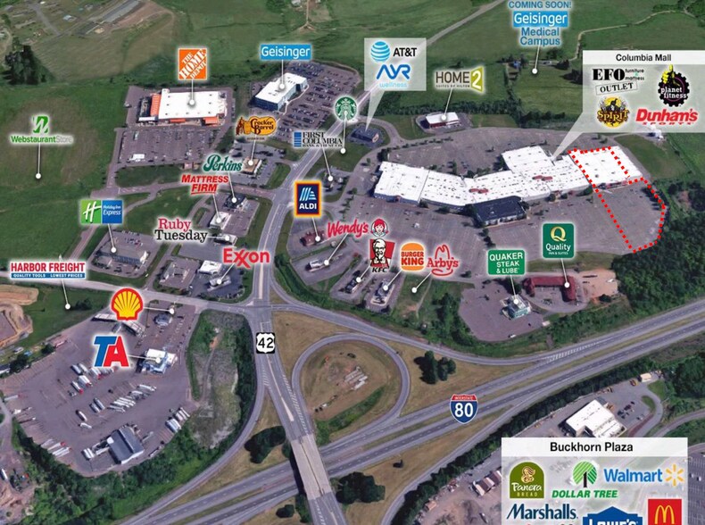 225 Columbia Mall Dr, Bloomsburg, PA à vendre - Aérien – Image 2 sur 3