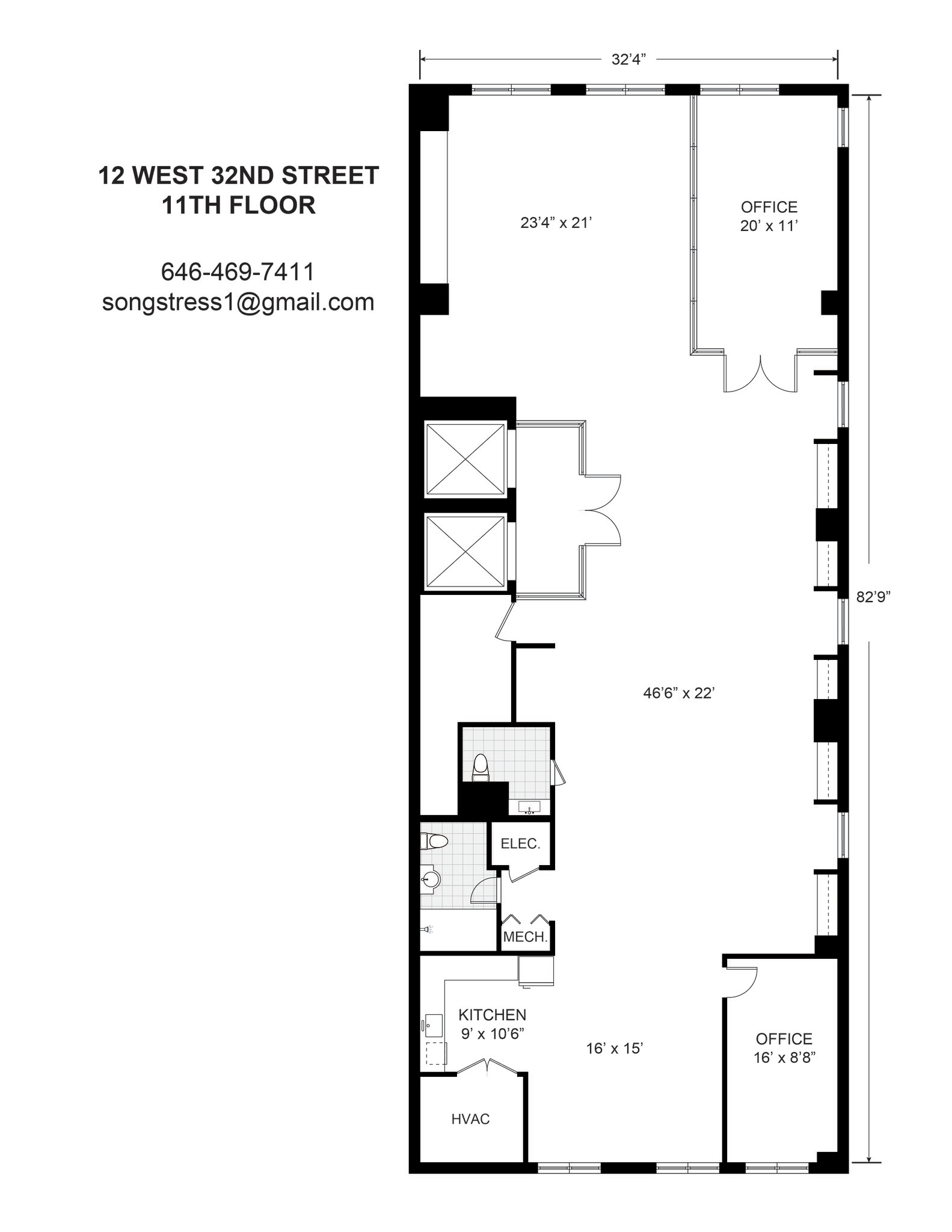 12 W 32nd St, New York, NY à louer Plan d’étage– Image 1 sur 1