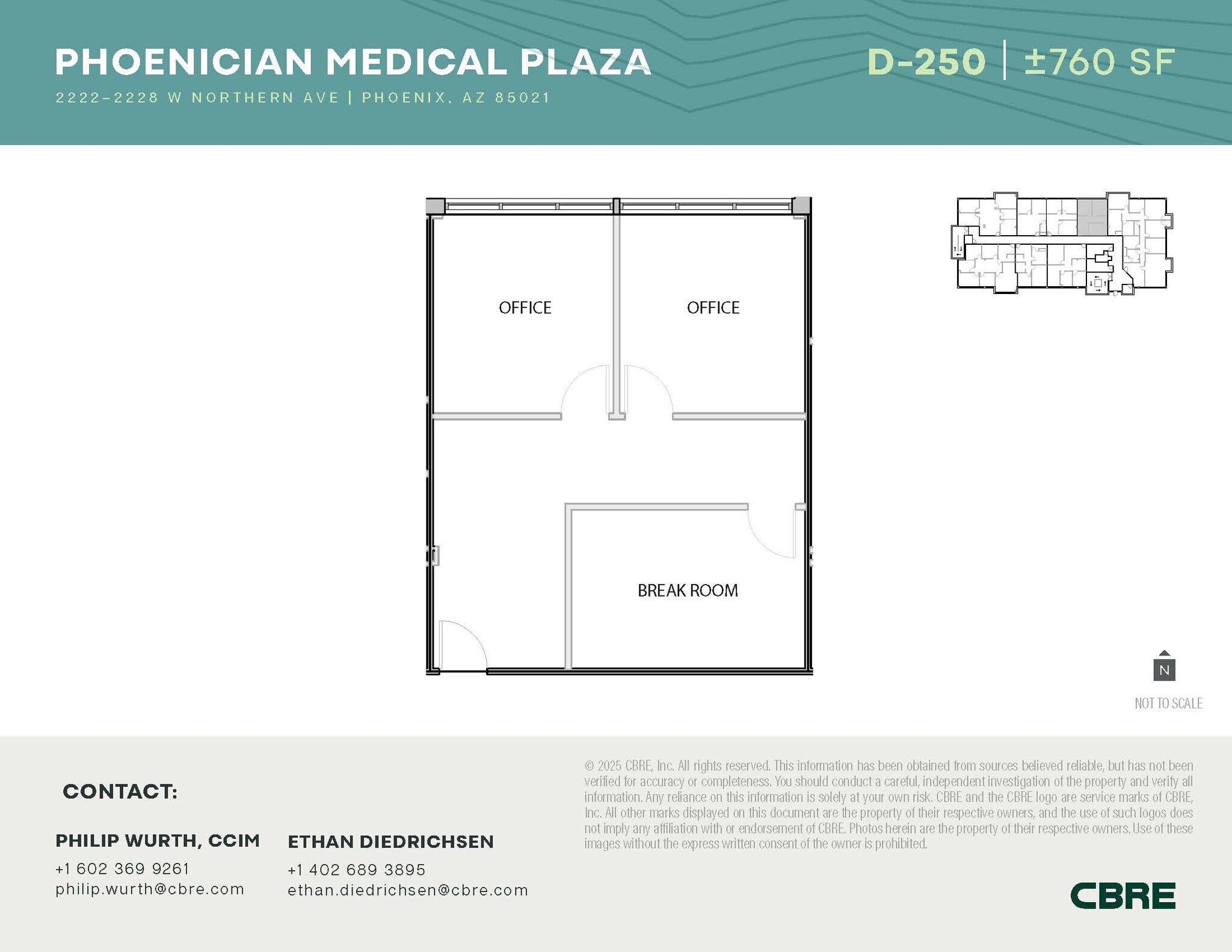 2222-2228 W Northern Ave, Phoenix, AZ à louer Plan d’étage– Image 1 sur 1
