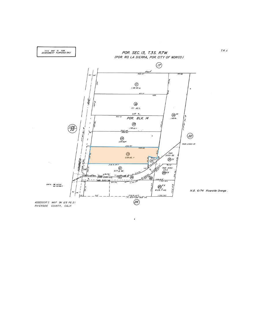 1665 Hamner Ave, Norco, CA à louer Plan cadastral– Image 1 sur 2