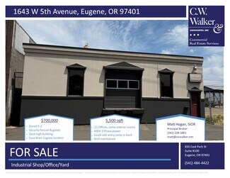 Plus de détails pour 1643 W 5th Ave, Eugene, OR - Local d’activités à vendre