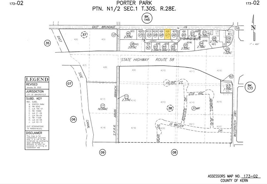E Brundage Ln, Bakersfield, CA à vendre - Plan cadastral – Image 2 sur 2