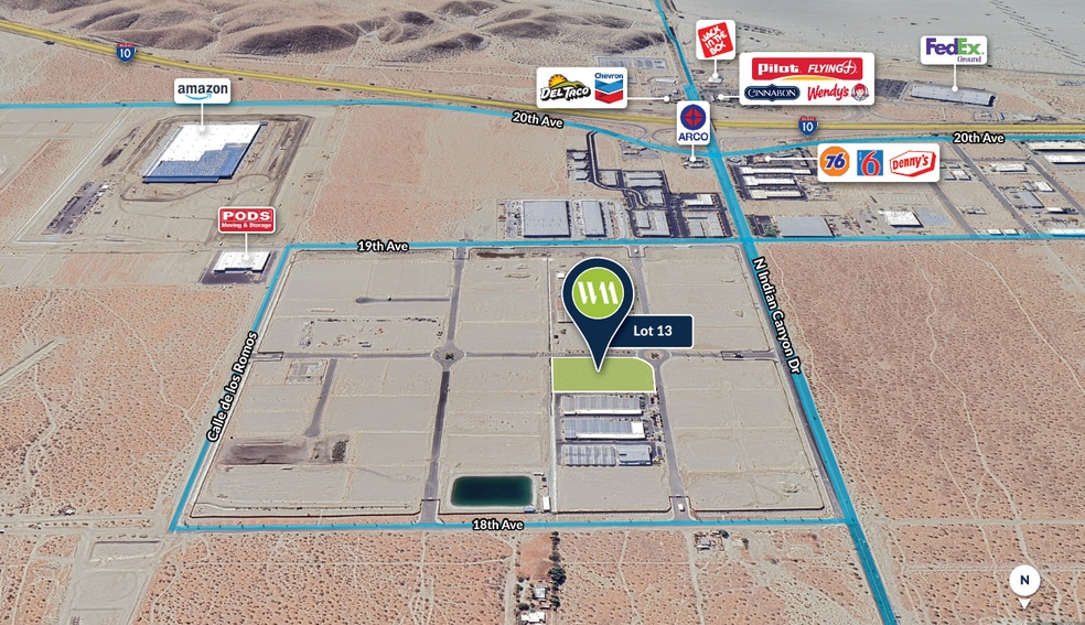 3.32-Acres N Indian Canyon Dr, Desert Hot Springs, CA à vendre - Aérien – Image 3 sur 3
