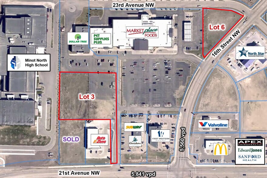 21st Avenue NW, Minot, ND à vendre - Plan cadastral – Image 2 sur 3