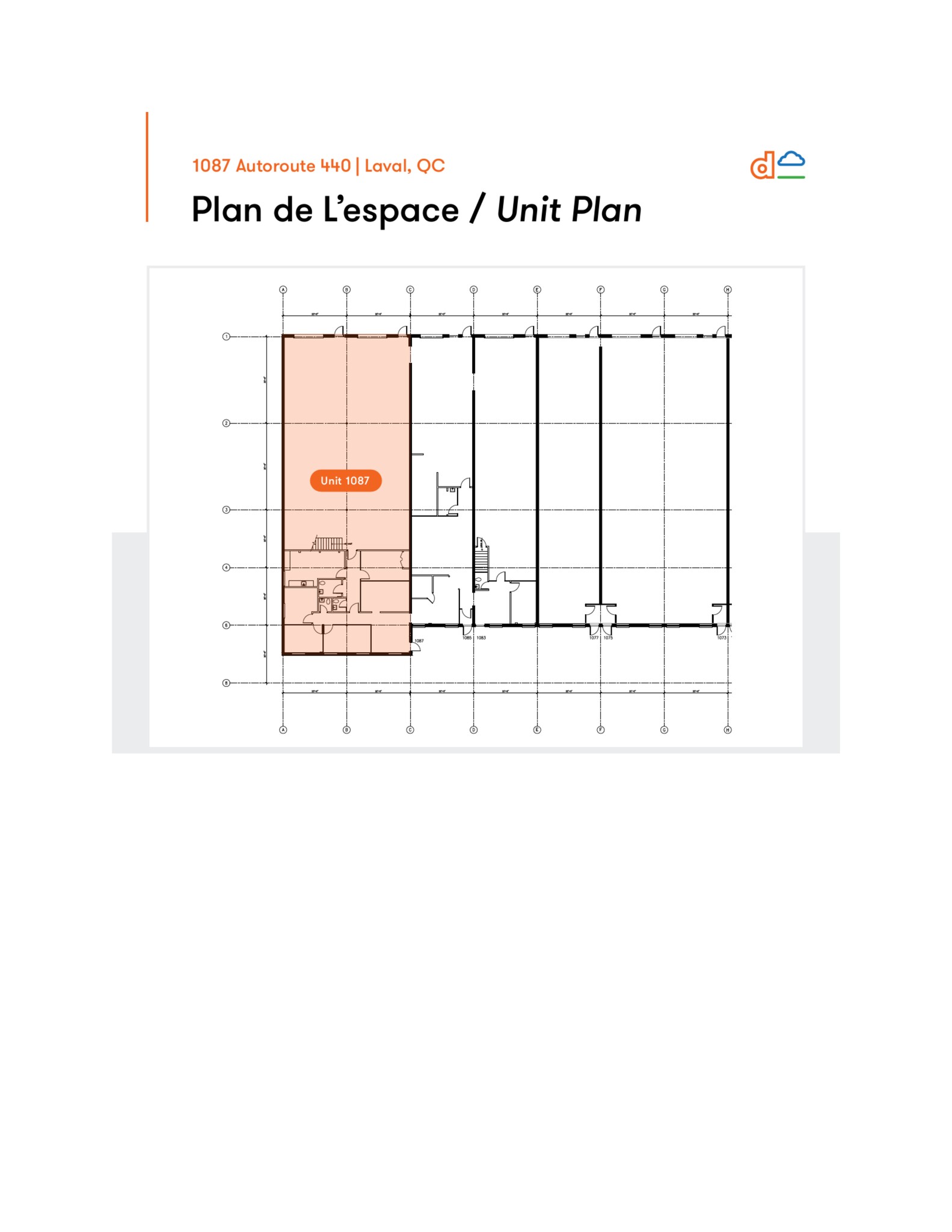 1025-1087 Autoroute 440, Laval, QC à louer Plan de site– Image 1 sur 1
