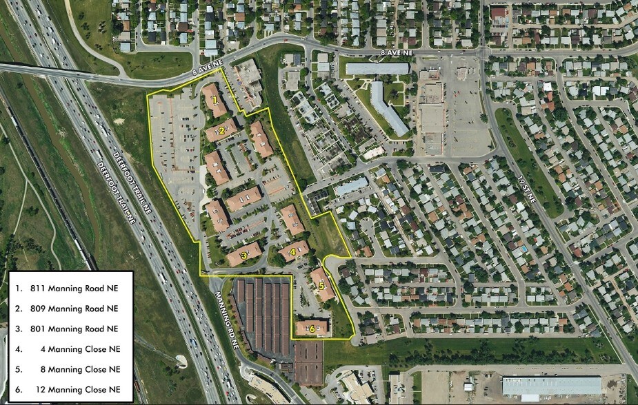 8 Manning Clos NE, Calgary, AB à louer - Aérien – Image 2 sur 2