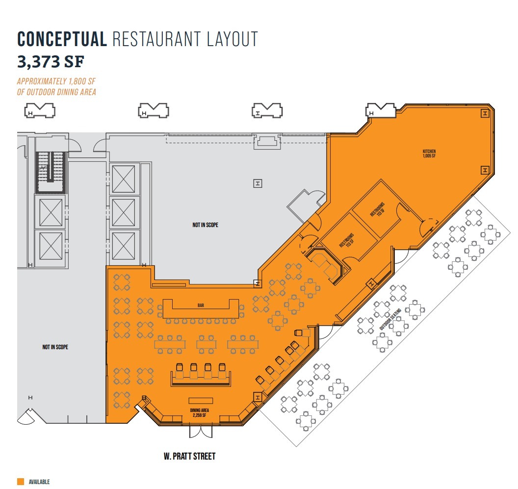 250 W Pratt St, Baltimore, MD à louer Plan d’étage– Image 1 sur 1