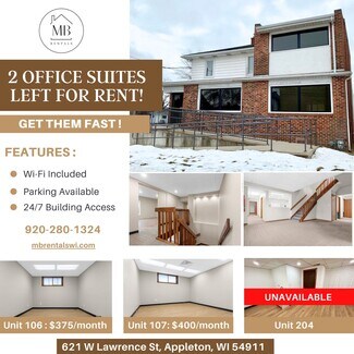 Plus de détails pour 621 W Lawrence St, Appleton, WI - Bureau à louer