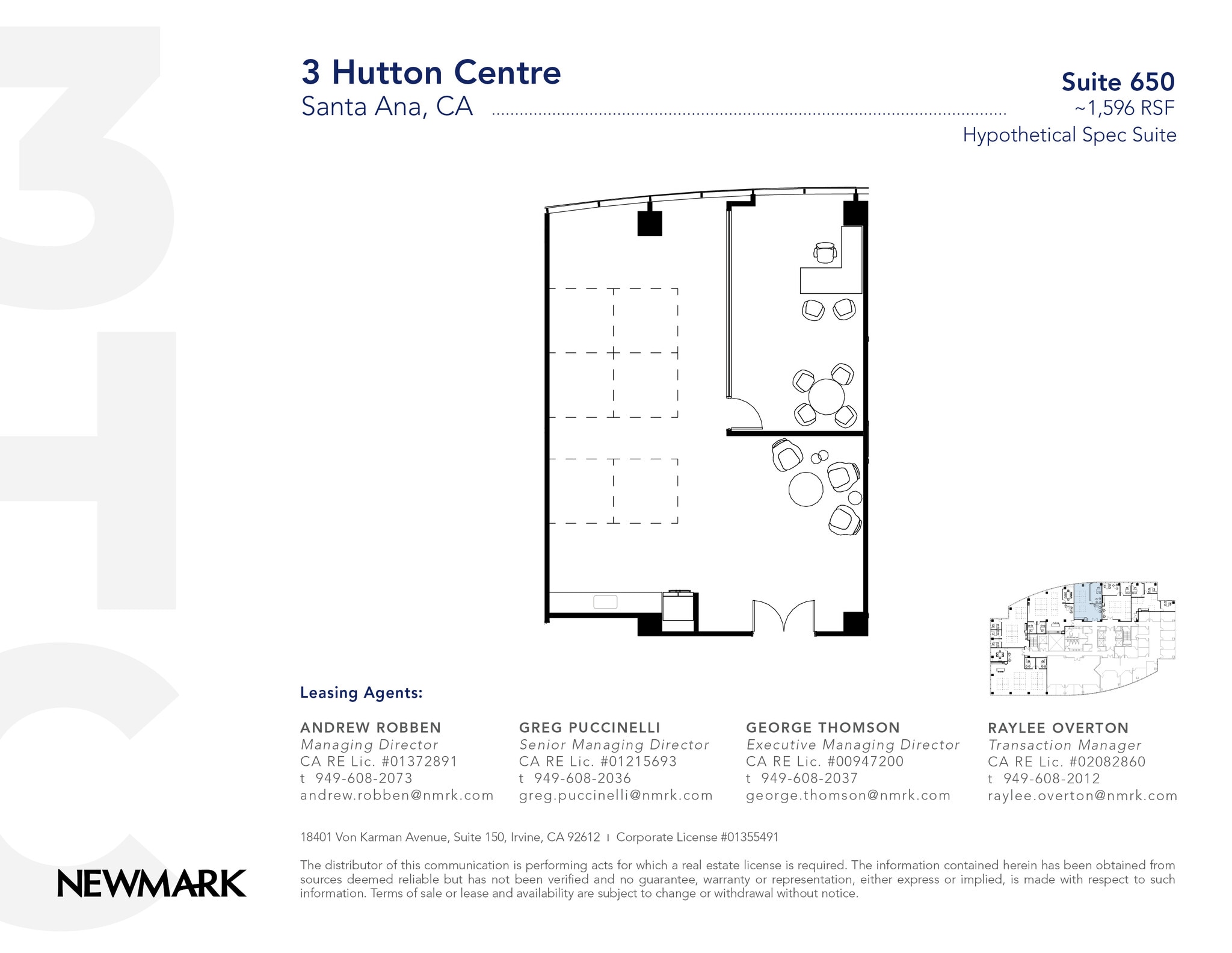 3 Hutton Centre Dr, Santa Ana, CA à louer Plan d’étage– Image 1 sur 4