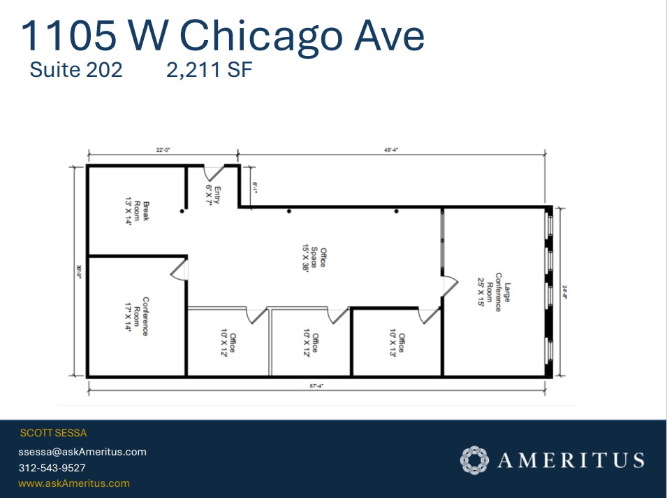 1105 W Chicago Ave, Chicago, IL à louer Plan d’étage– Image 1 sur 2