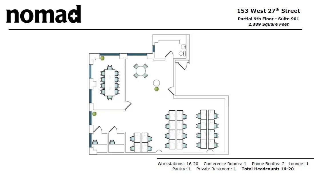 153 W 27th St, New York, NY à louer Plan d’étage– Image 1 sur 6