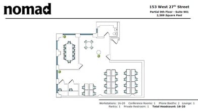 153 W 27th St, New York, NY à louer Plan d’étage– Image 1 sur 6