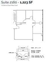 733 Bishop St, Honolulu, HI à louer Plan d’étage– Image 1 sur 1
