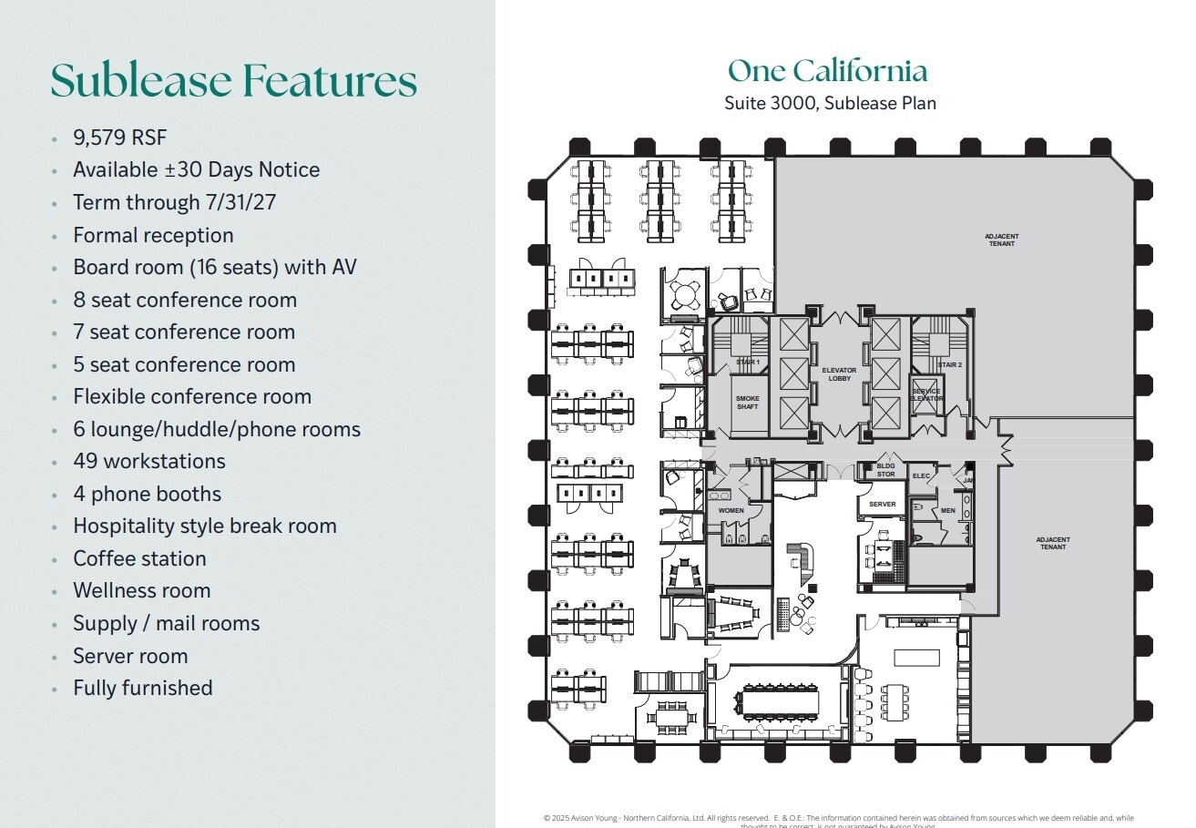 One California St, San Francisco, CA à louer Plan d’étage– Image 1 sur 1