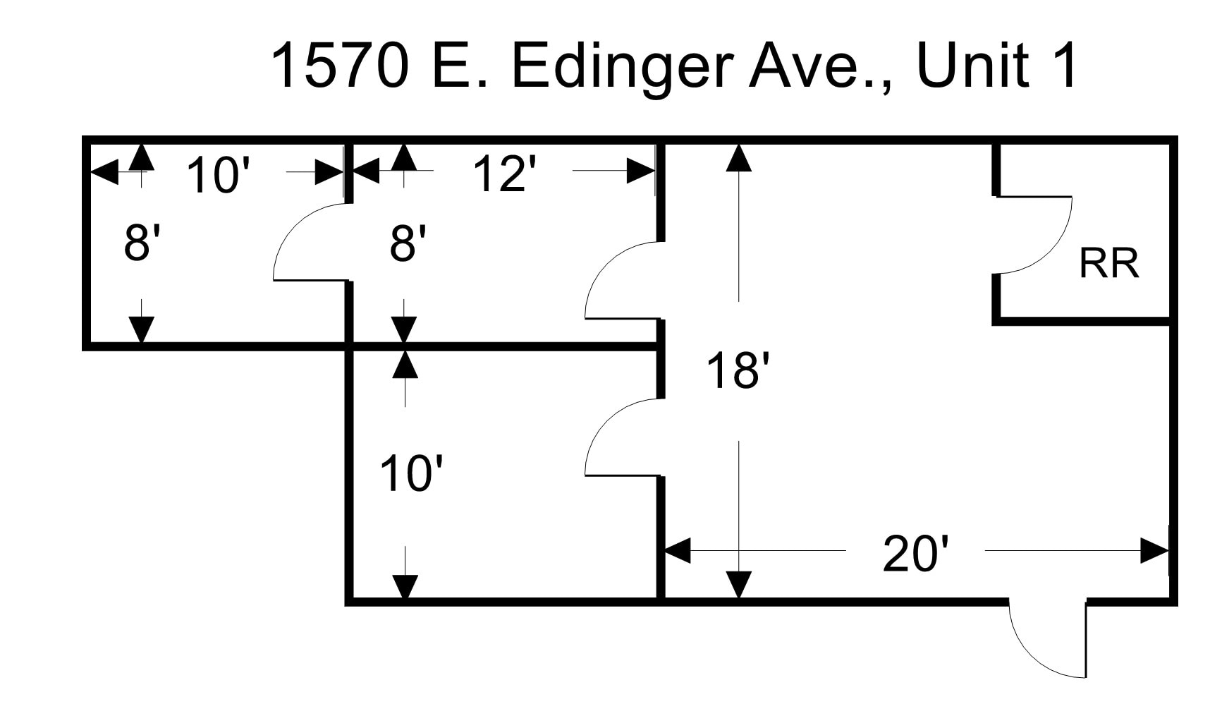 1580 E Edinger Ave, Santa Ana, CA à louer Plan d’étage– Image 1 sur 6