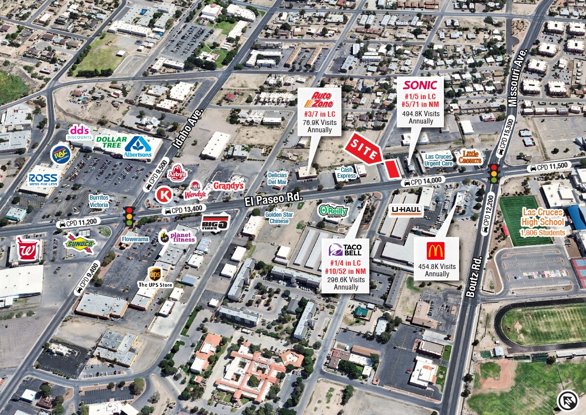 1601 El Paseo Rd, Las Cruces, NM à vendre Photo de l’immeuble– Image 1 sur 5