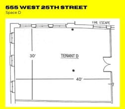 555 W 25th St, New York, NY à louer Plan d’étage– Image 2 sur 3